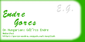 endre gorcs business card